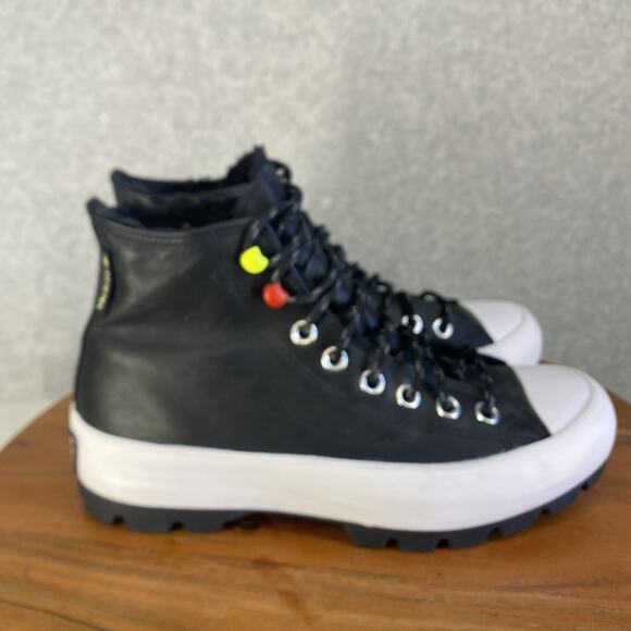 Converse Leather Gore-Tex Platform High Tops 🖤 Women’s 8.5 - Picture 11 of 12